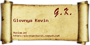 Glovnya Kevin névjegykártya
